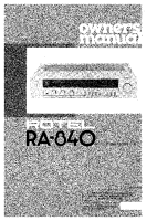 Rotel-RA-840 - Owners manual 